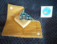 Pochette à savon 'rosaces vertes'