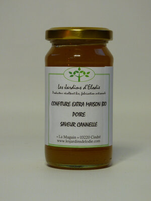 Confiture extra bio 'poire saveur cannelle'
