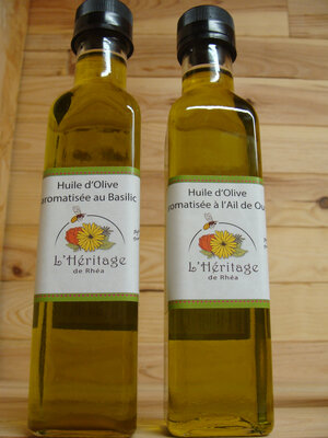 Huile d'olive aromatisée au basilic