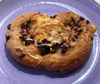Bretzel gratinée lardons - sans oeuf