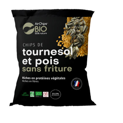 Chips saveur tournesol et pois