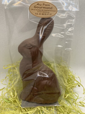 Le lapin assis lait