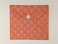 Pochette imperméable bio- ecailles oranges