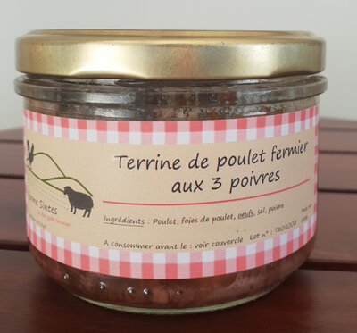 Terrine de poulet fermier aux 3 poivres