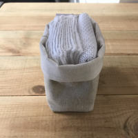 Panière + 14 lingettes lin uni