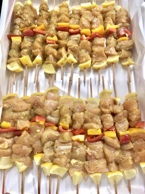 Brochettes de poulets thym citron