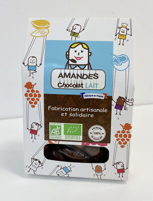 Etui 130g d'amandes au chocolat au lait bio