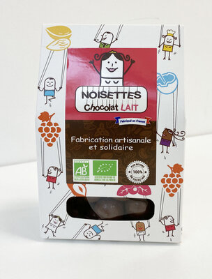 Etui 130g de noisettes chocolat au lait bio