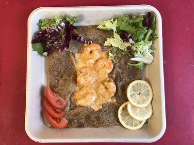 Galette crevettes au gingembre et safran