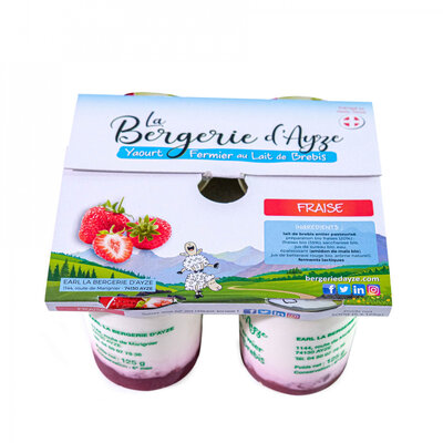 Pack 4 yaourt brebis bio 'fraise'