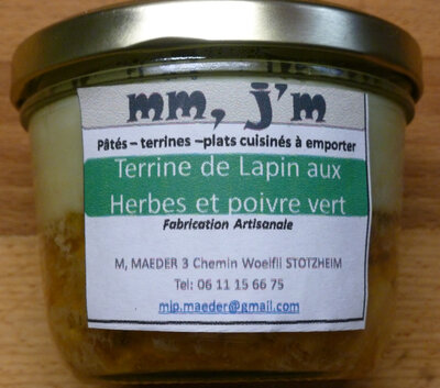 Terrine de lapin aux herbes et poivre vert