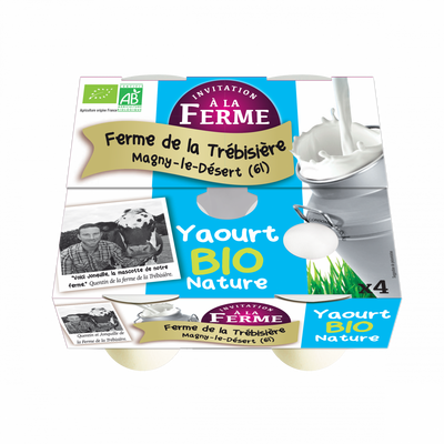 Yaourt étuvé nature fermier et bio 4x125g