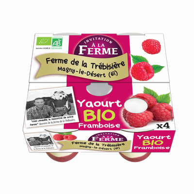 Yaourt brassé framboise fermier et bio 4x125g