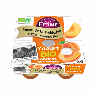 Yaourt brassé abricot fermier et bio 4x125g