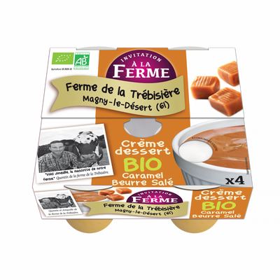 Crème dessert caramel fermière et bio 4x100g