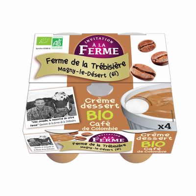 Crème dessert café fermière et bio 4x100g