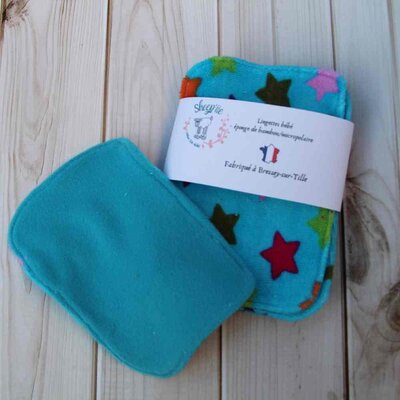 5 lingettes bébé éponge/micropolaire