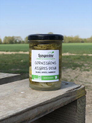 Cornichons en lamelles aigres-doux bio 21cl