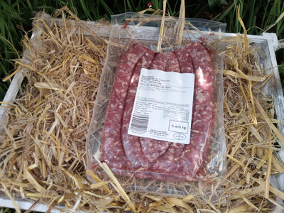 6 saucisses de veau race rouge des près