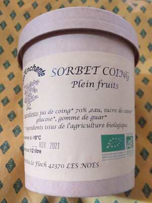 Sorbet pleins fruits coing