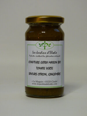 Confiture bio tomates vertes citron gingembre