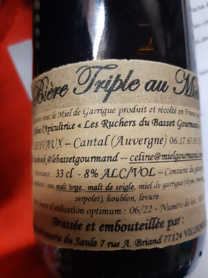 Bière triple au miel 33 cl 🍻