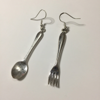 Boucles d'oreilles fourchette et cuillère arg