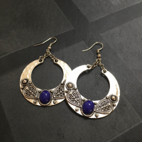 Boucles d'oreilles bohème vintage créoles arg