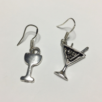 Boucles d'oreilles verre à pied verre à cockt