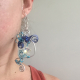 Boucles d'oreilles aluminium argent et bleu - image 2