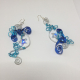 Boucles d'oreilles aluminium argent et bleu - image 3