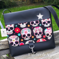 Sac bandoulière  'skull' noir/multicolore