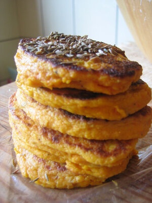 Blinis châtaignes carottes graines tournesol