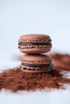 Macaron chocolat noir de côte d'ivoire x6