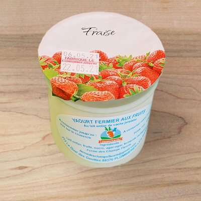 1 yaourt brassé fraise