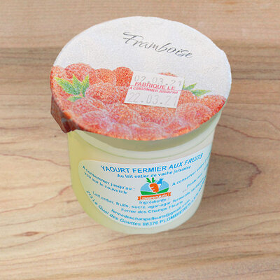 1 yaourt brassé framboise