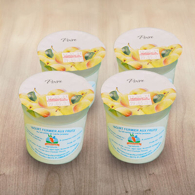 4 yaourts brassés poire