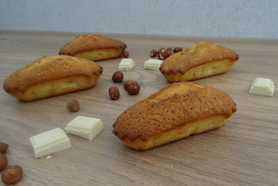 Muffins chocolat blanc/ noisettes