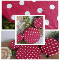 Charlottes à plat rouge à pois