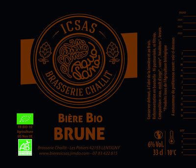 Bière bio brune 75cl