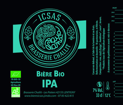 Bière bio ipa 75cl