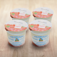 4 yaourts à la confiture de framboise