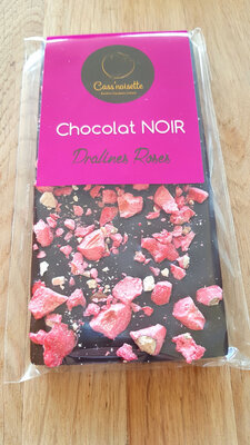 Tablette noir pralines roses