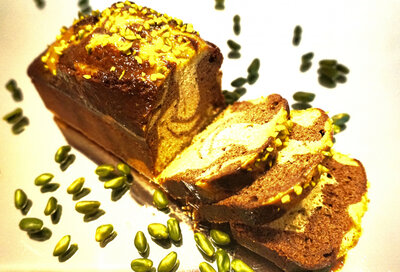Cake pistache et chocolat noir