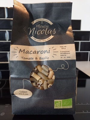 Pâtes blanches - macaroni tomate & basilic