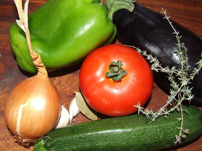Panier de légumes ratatouille