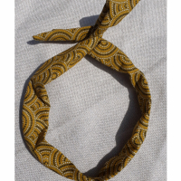 Bandeau cheveux jaune à pois