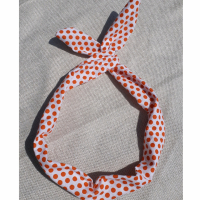 Bandeau cheveux blanc et orange