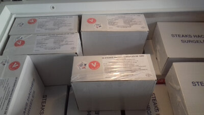 Steaks hachés surgelés en 25x120g