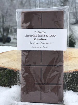 Tablette chocolat lait à la spiruline